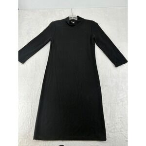 Kim Rogers Dress Womens S Mock Neck Knit Black Long Sleeve Casual